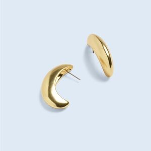 Madewell Sculptural Crescent Statement Earrings in Vintage Gold NWT‎ NP966